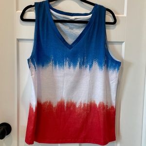 Pixie Lady Tank, Red/White/Blue, L, NWOT